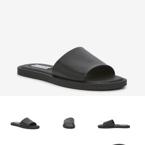 NEW Steve Madden Flat Black Slides